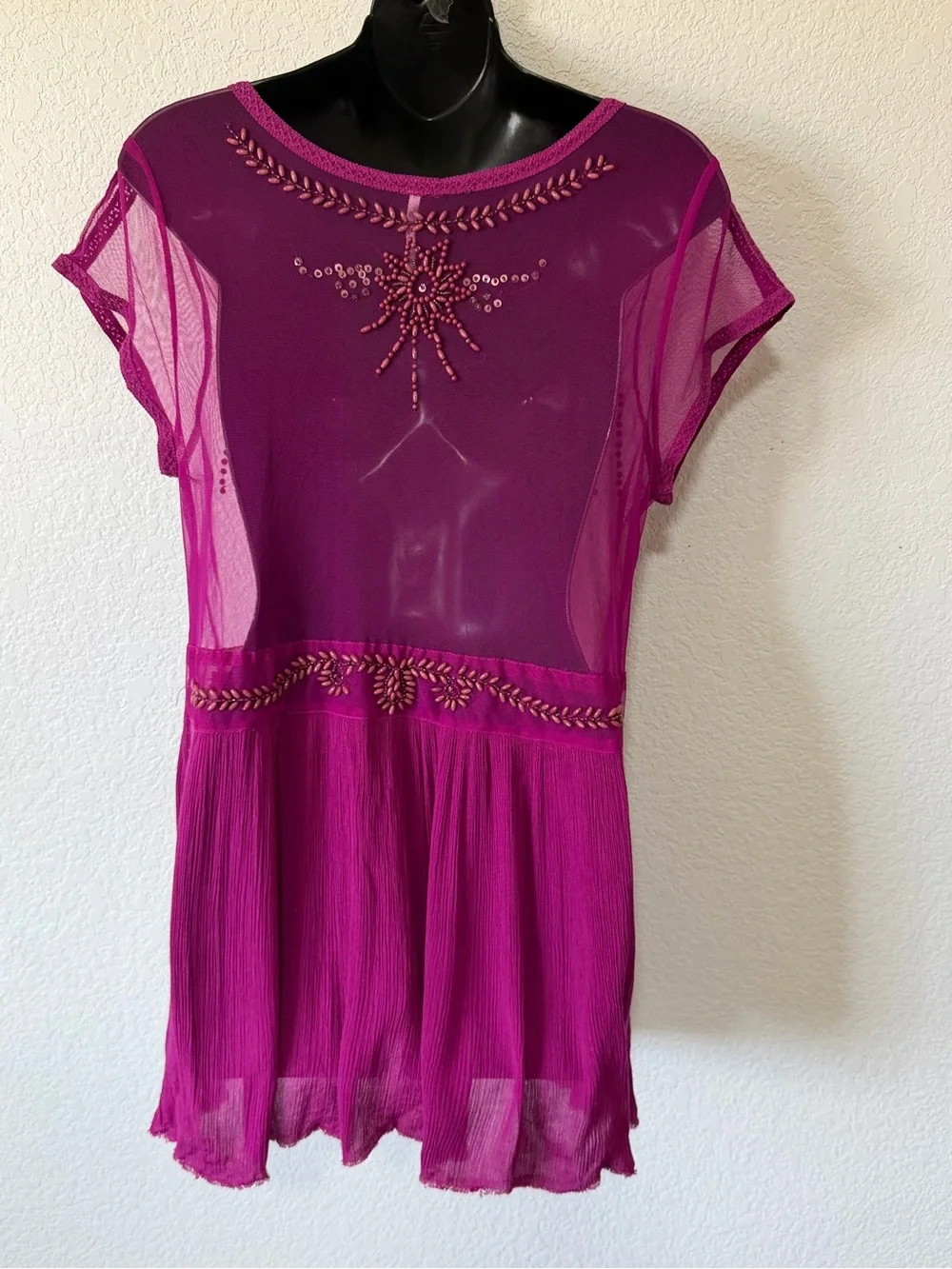 Free People sheer beaded